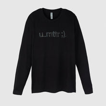 Load image into Gallery viewer, u_mttr ;) Long Sleeve Tee - Black with Clear Coat Lettering (Unisex)